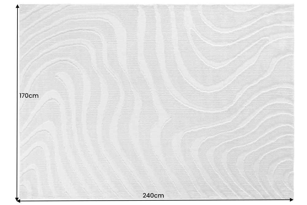 Design Teppich WAVE 240x170cm grau 3D-Effekt