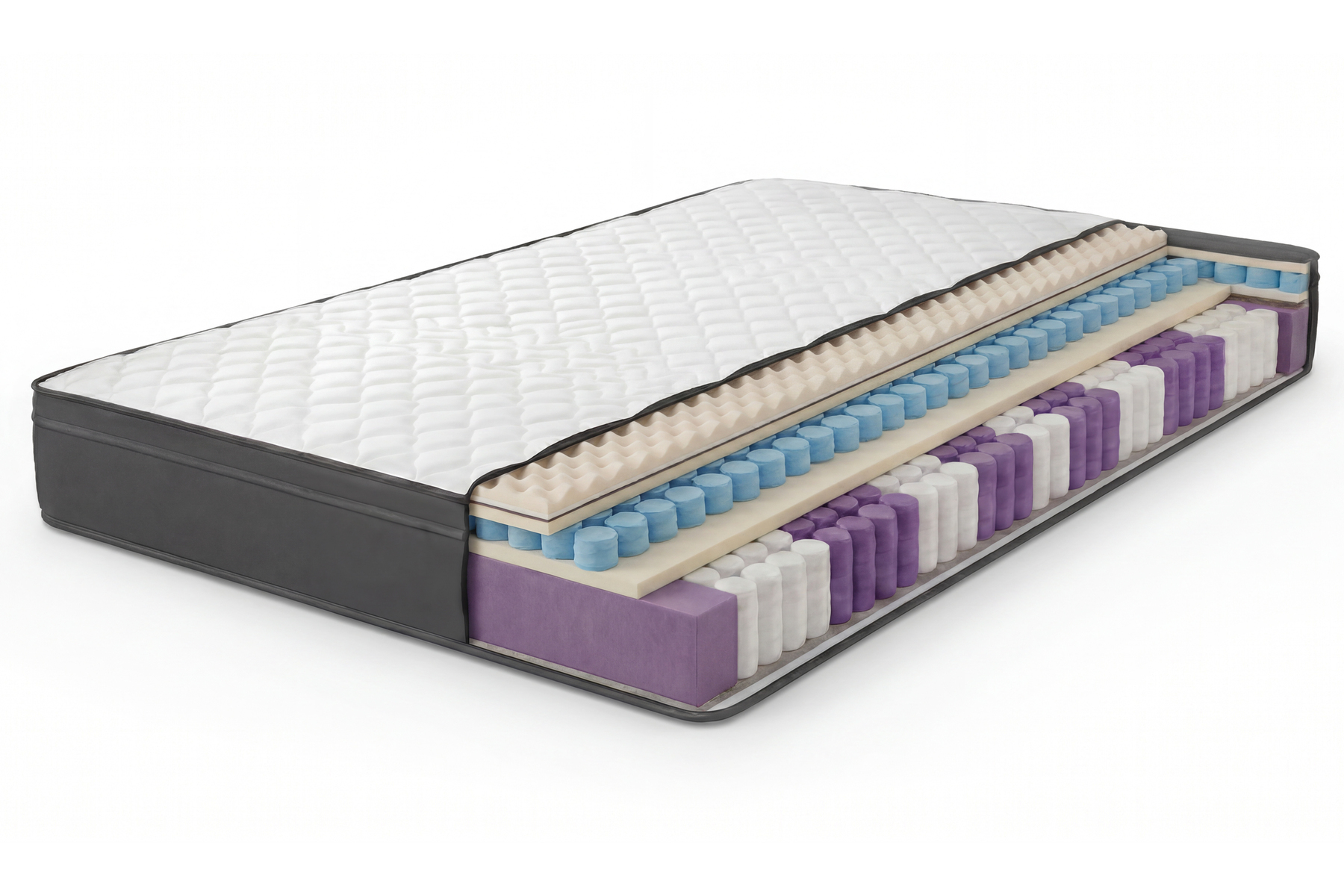 Ergonomische Matratze CLOUD FLEX 180x200cm dunkelgrau Tonnentaschenfederkern 9-Zonen