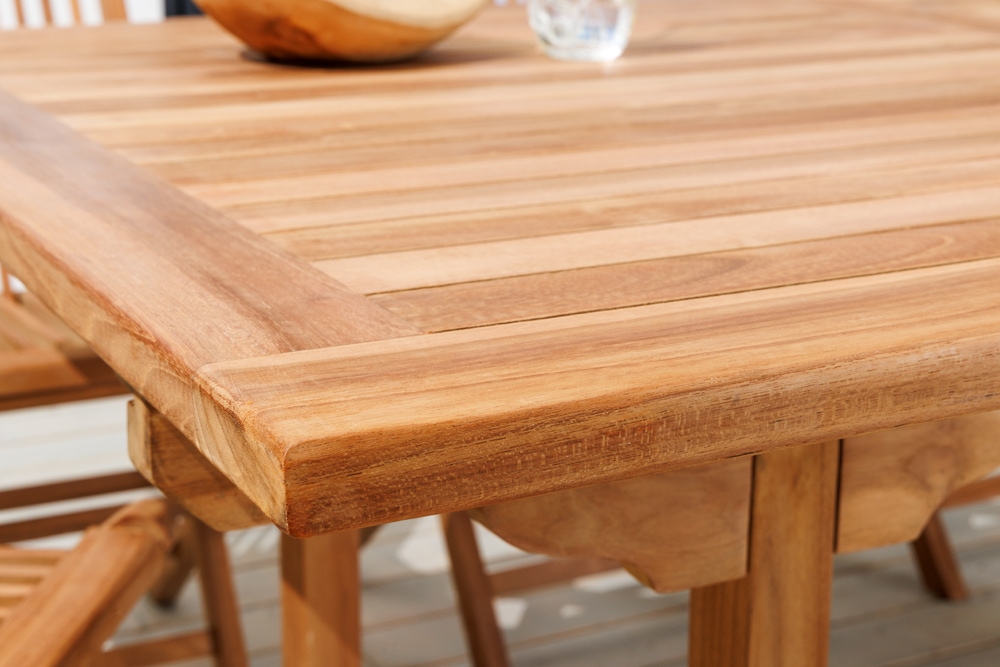 Ausziehbarer Gartentisch EMPIRE TEAK 170-230cm natur Teakholz massiv wetterfest