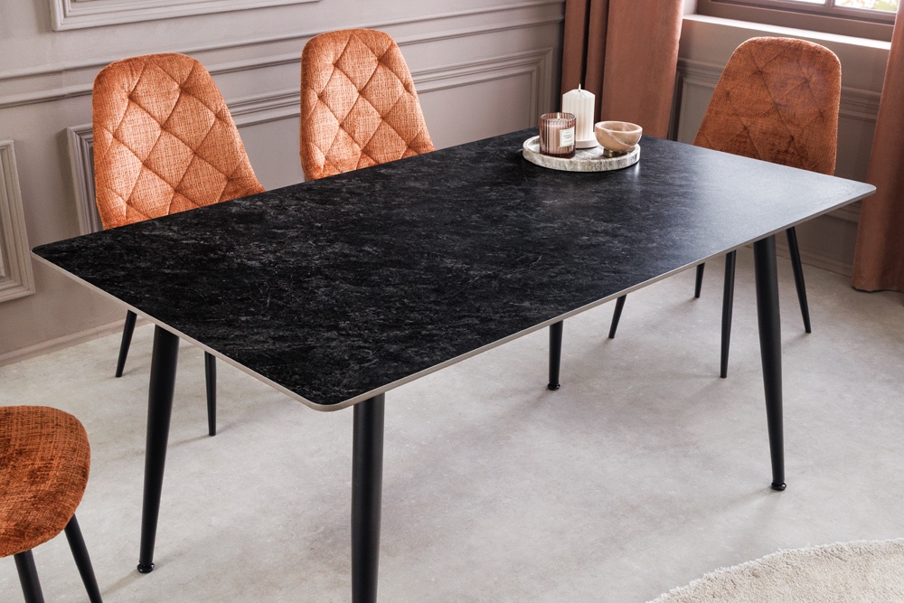 Moderner Esstisch MILANO 120cm anthrazit Keramik schwarze Metallbeine » Jetzt kaufen