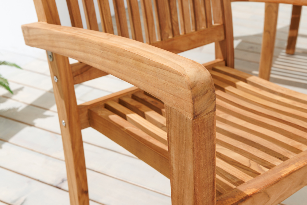 Massiver Gartenstuhl EMPIRE TEAK natur Teakholz stapelbar