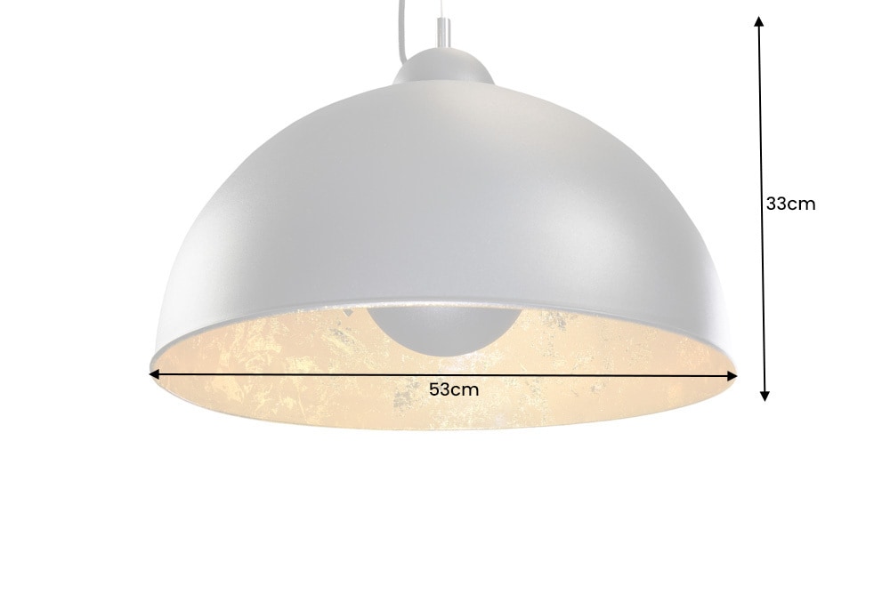 Industrial Design Hängelampe STUDIO 55cm schwarz Blattgold-Optik Hängeleuchte