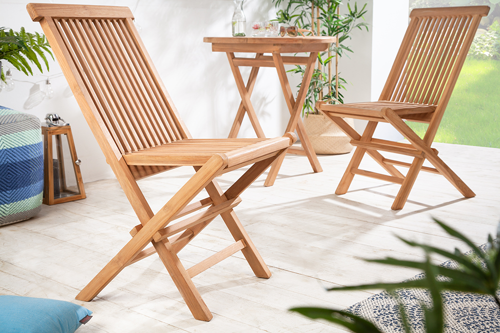Massiver Gartenstuhl EMPIRE TEAK Teakholz klappbar Hochlehner wetterfest