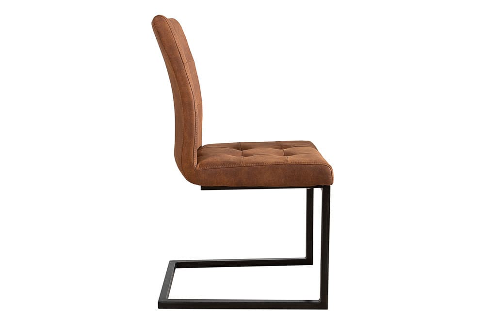 Design Freischwinger Stuhl OXFORD vintage braun Gestell Eisen