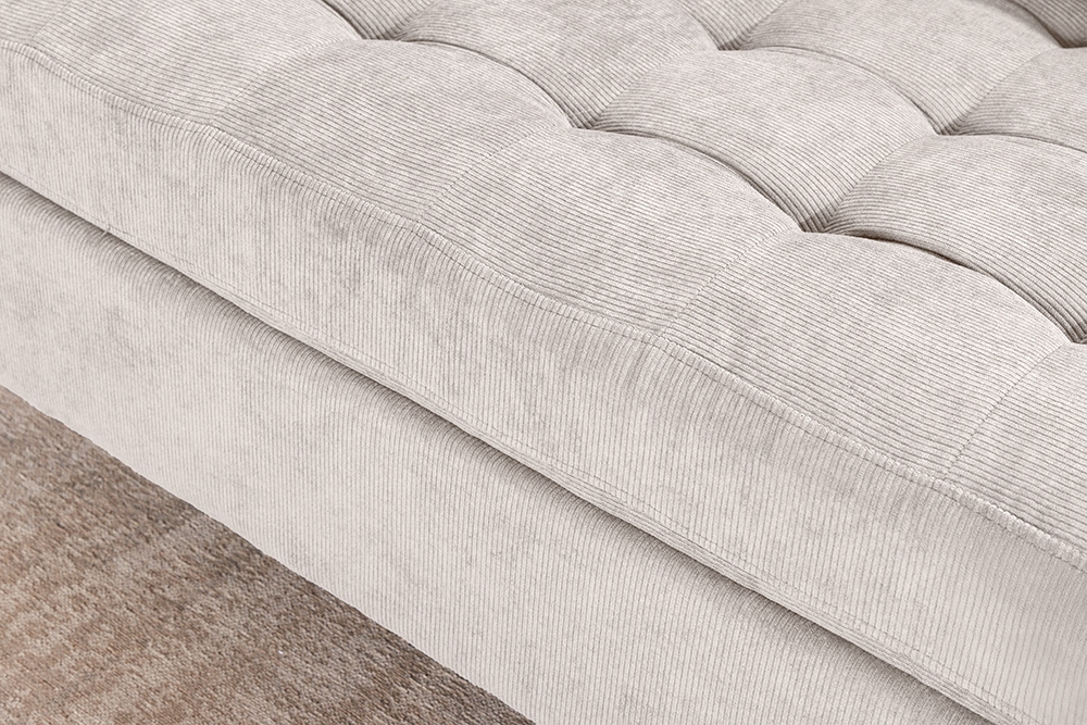 Modernes Ecksofa STOCKHOLM 220cm hellgrau Cordstoff Federkern 3-Sitzer-Sofa