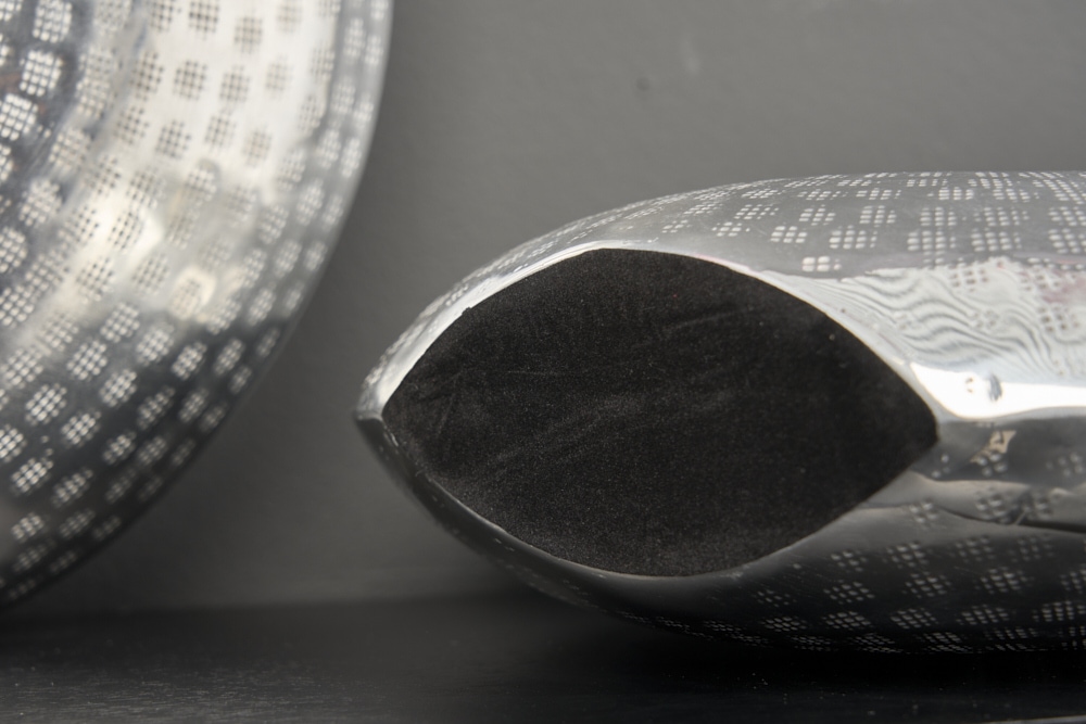 Elegantes Vasen 2er Set ORIENTAL 44cm silber im Grid Hammerschlag Design