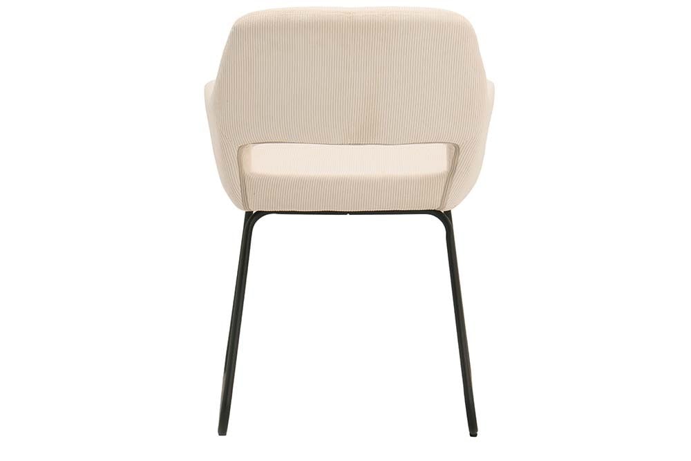 Design Stuhl MUSTANG beige Cord mit Armlehne schwarz Metallgestell