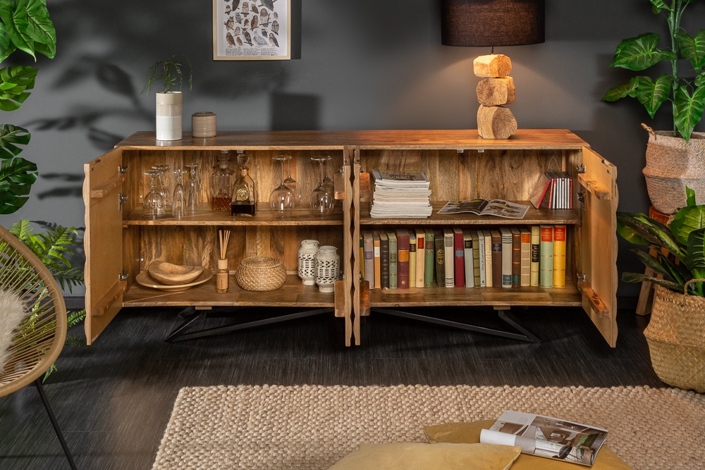 Massives Sideboard ORGANIC LIVING 175cm Mangoholz organisches Design