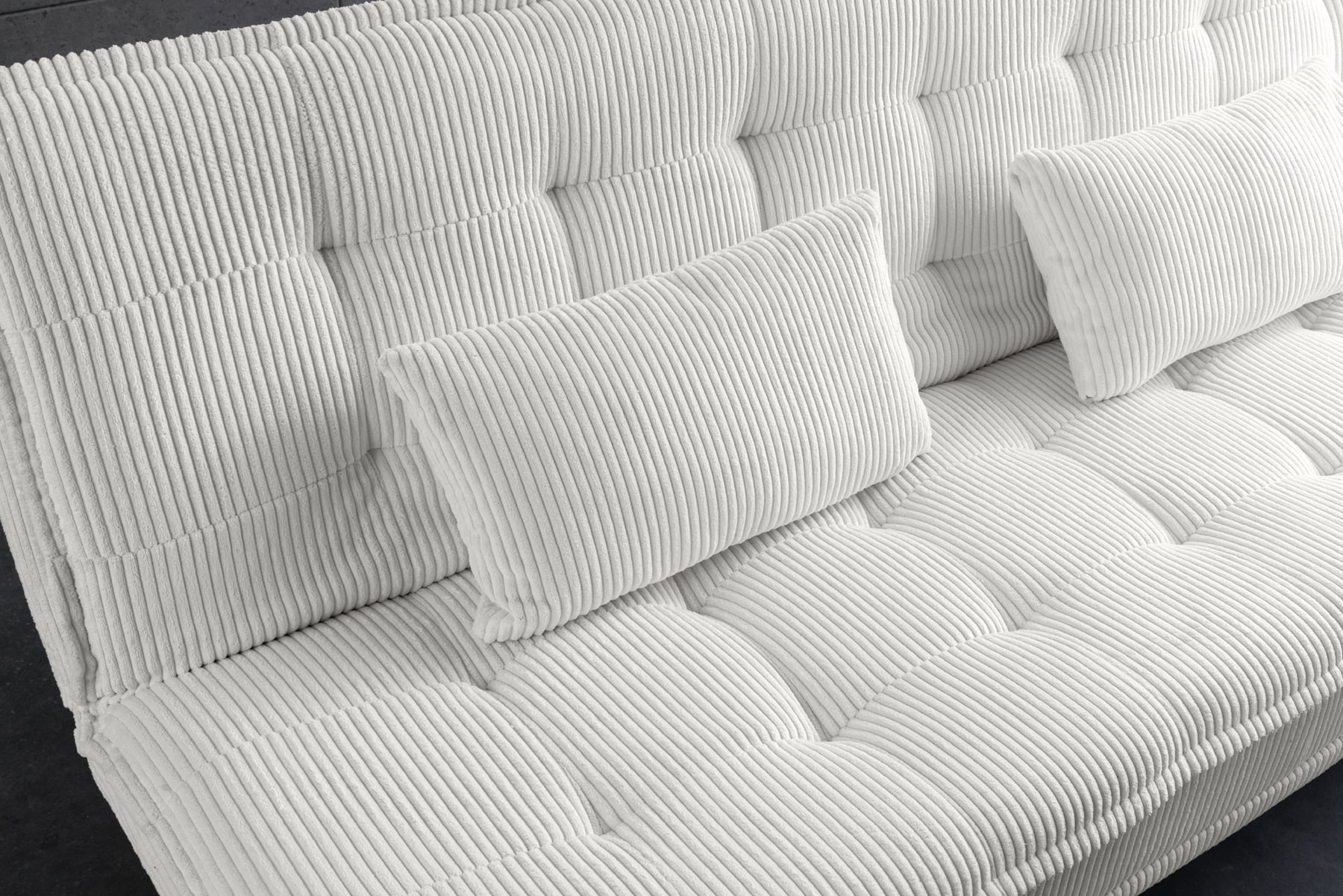 Modernes Schlafsofa JAZZ 190cm beige Cord 3-Sitzer Couch