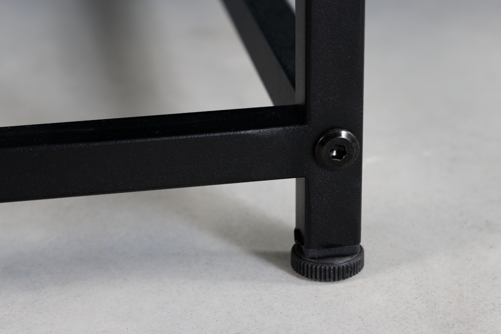 Moderner Couchtisch DURA STEEL 70cm schwarz Metall mit Ablagefach