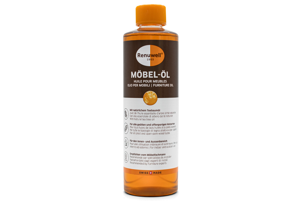Renuwell MÖBEL ÖL 500ml Pflegemittel für Tische Schränke Stühle Holzpflege