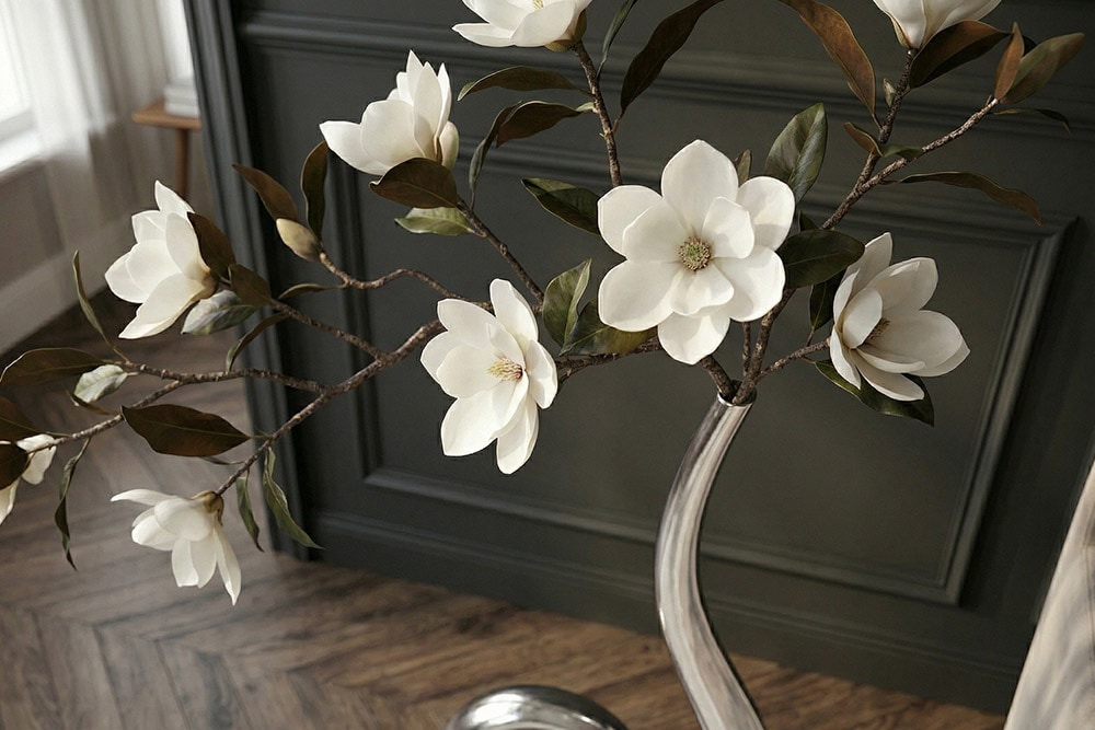 Moderne Vase WAVE XL 106cm silber Aluminium poliert Dekoration