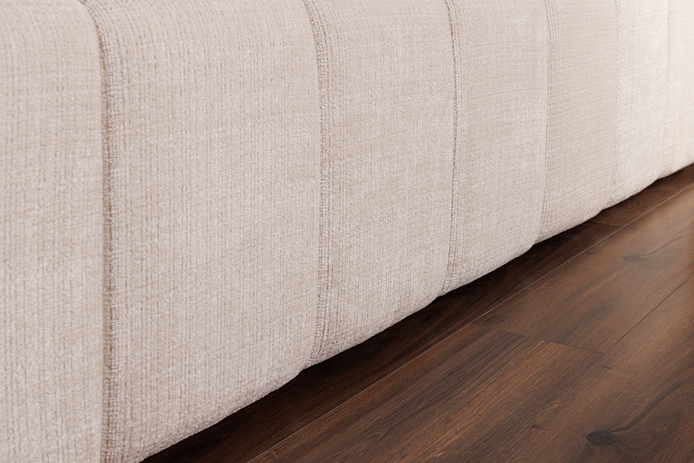 Boxbett SAVOY 180x200cm weiß Chenille Cremona mit Lattenrost und Stauraum