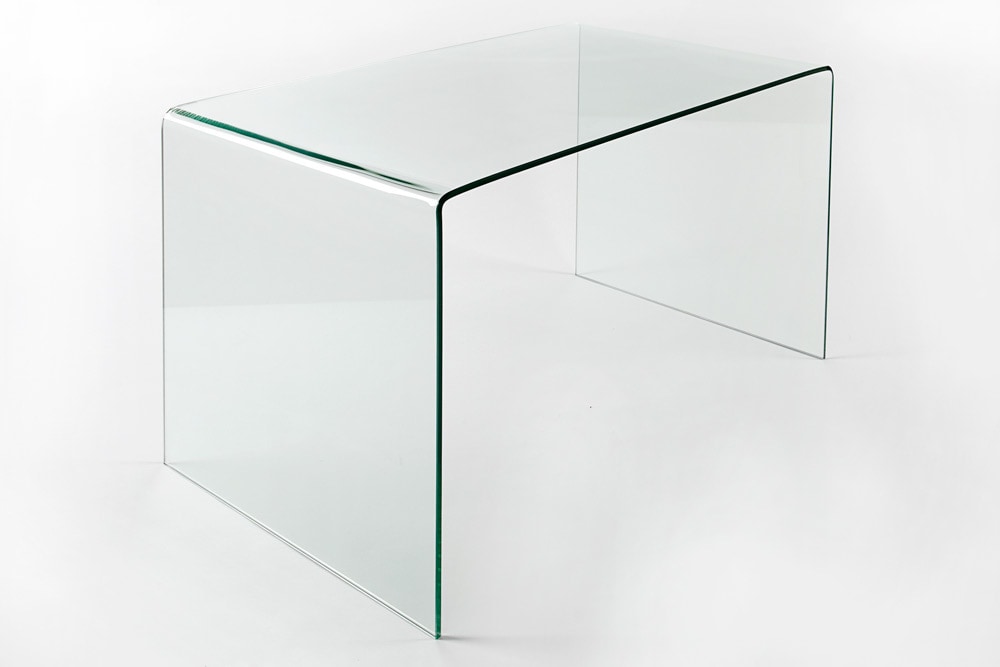 Extravaganter Glas Schreibtisch FANTOME 120cm transparent Esstisch Ganzglastisch