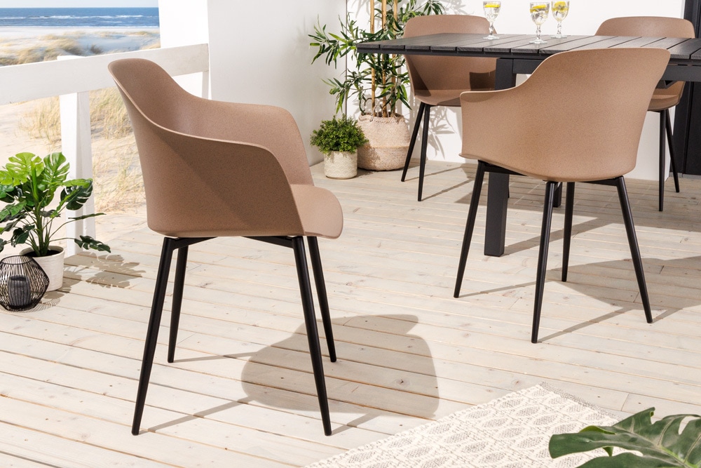 Nachhaltiger Design Stuhl UPCYCLING ME braun 70% Kaffeefaser Indoor Outdoor