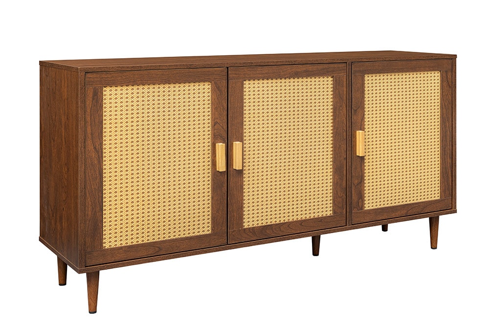 Design Sideboard VIENNA 120cm braun Wiener Geflecht Kommode