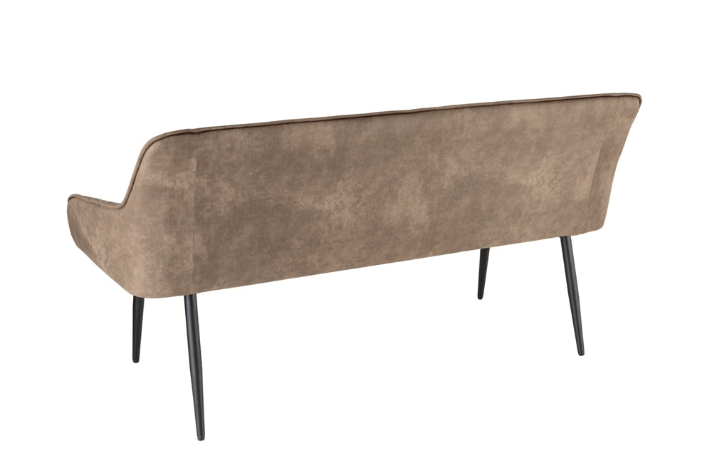 Design Sitzbank TURIN 160cm taupe schwarz Metallbeine mit Armlehne
