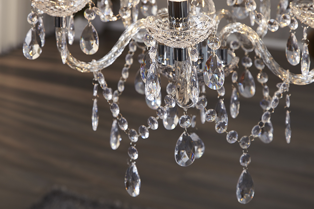 Eleganter Kronleuchter CRYSTAL 55cm klar Acryl 5-armig Lüster