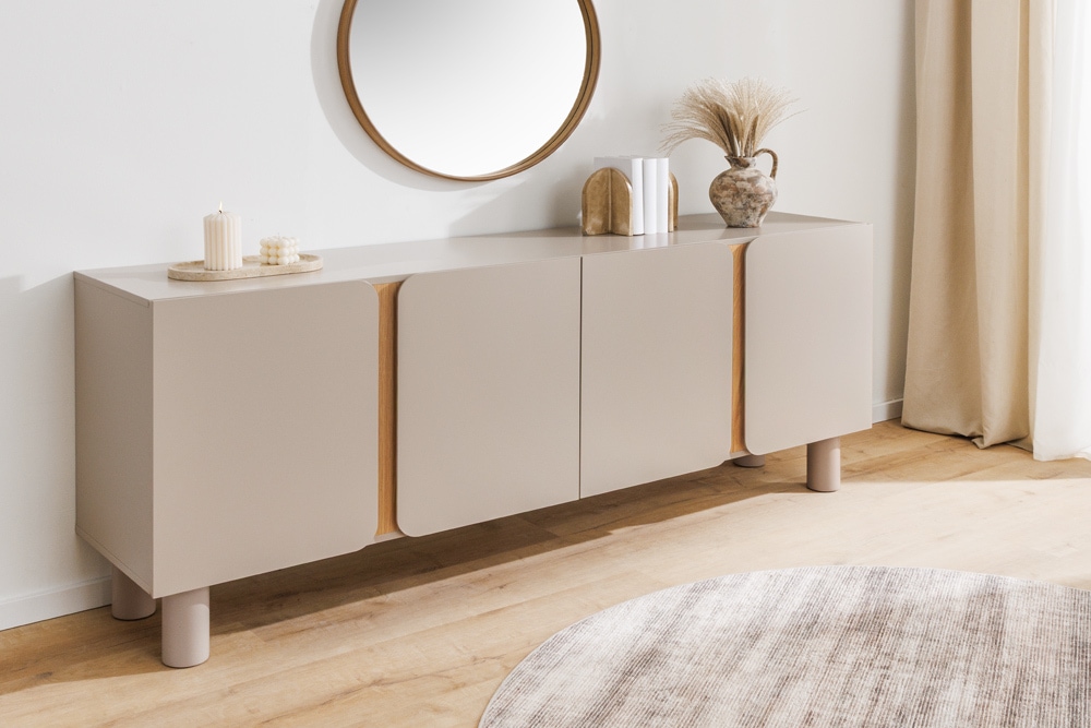 Sideboard COSMO 180cm kaschmir beige Eiche Soft Close Stauraum