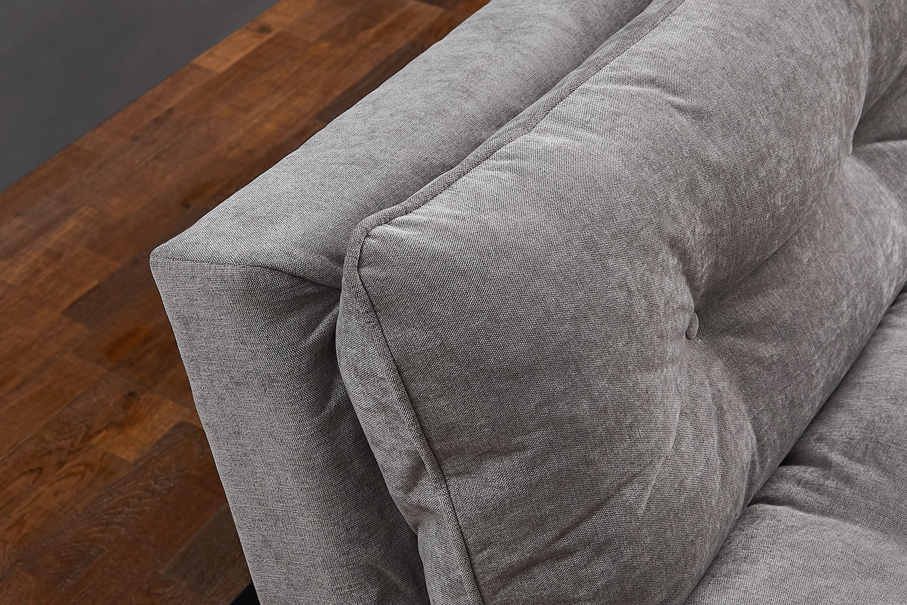Modernes Schlafsofa COCOONING 190cm grau Chenillestoff 3-Sitzer Couch