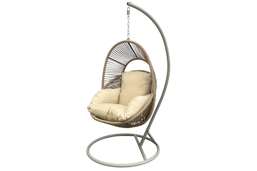 In- und Outdoor Hängesessel AIR ROPE beige greige inkl. Kissen