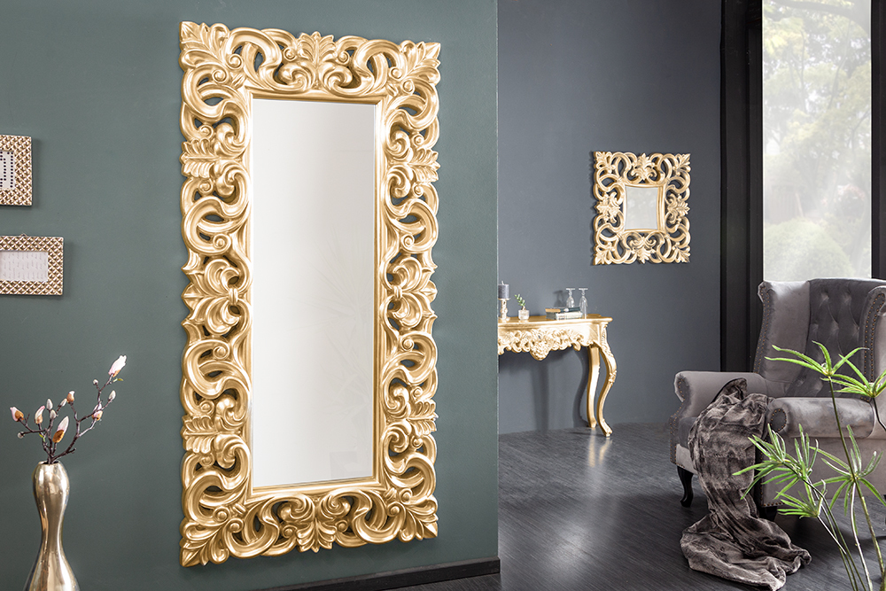 Eleganter Wandspiegel VENICE 180x90cm gold antik Barockstil