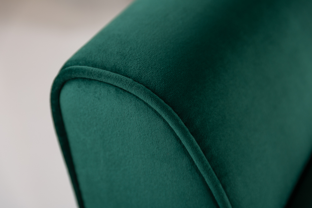 Elegante Sitzbank SCARLETT 90cm smaragdgrün Samt mit Armlehnen