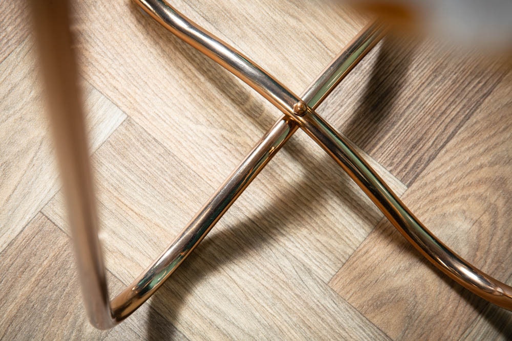 Runder Beistelltisch NOBLE I 35cm Edelstein Achat klappbar goldenes Metallgestell