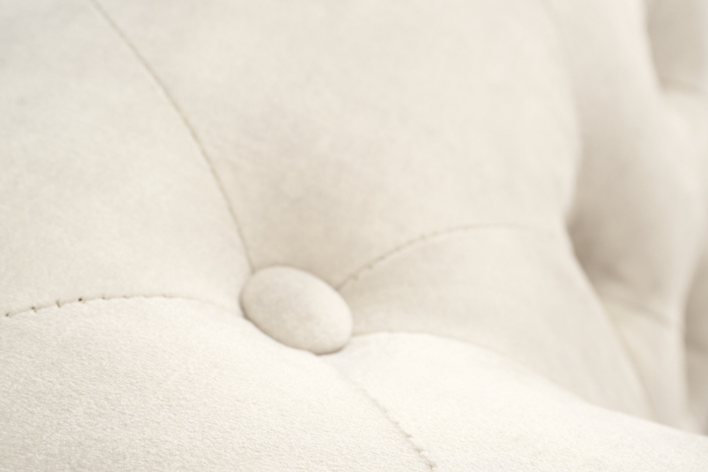 Chesterfield 2-Sitzer Sofa 150cm champagner beige Samt Federkern Knopfheftung