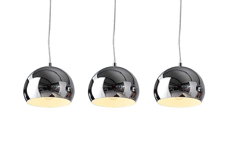 Moderne 3er Hängeleuchte CHROMAGON Chrom Kugelleuchte