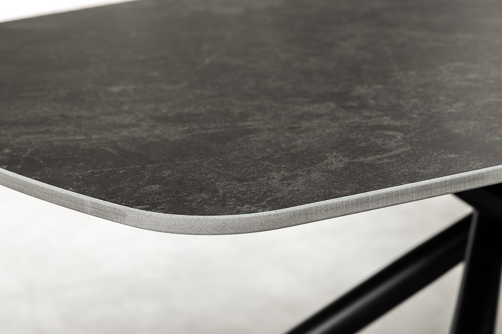 Design Couchtisch OSAKA 110cm anthrazit Keramik schwarz Metall mit Sterngestell