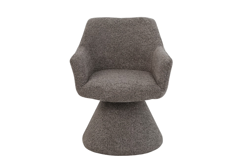 Drehbarer Stuhl AMBIENTO braun Strukturstoff 180° mit Auto-Return Polsterstuhl