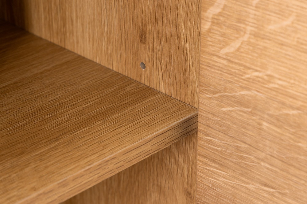 Modernes Sideboard ATELIER 160cm natur Eiche schwarz Metall vier Fächer