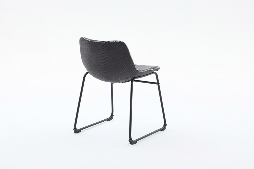 Industrial Design Stuhl DJANGO grau Cord mit Metallgestell