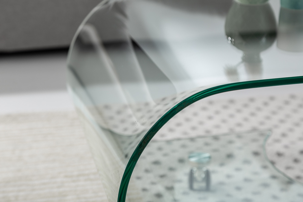 Extravaganter Glas Couchtisch FANTOME 90cm transparent