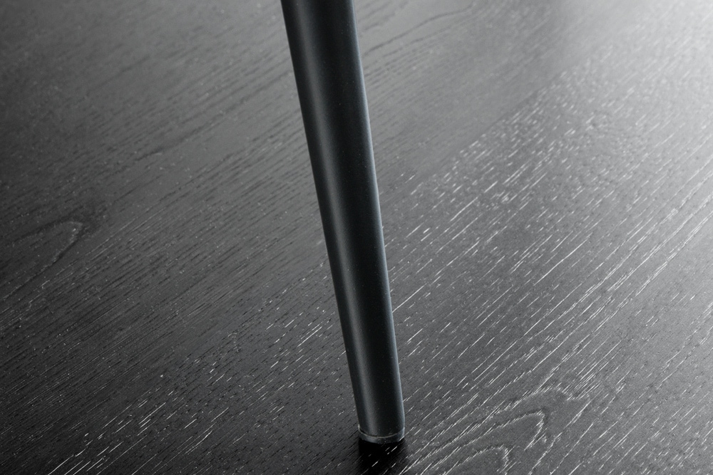 Moderner Design Stuhl TRES CHIC grau Cord schwarze Metallbeine Esszimmer