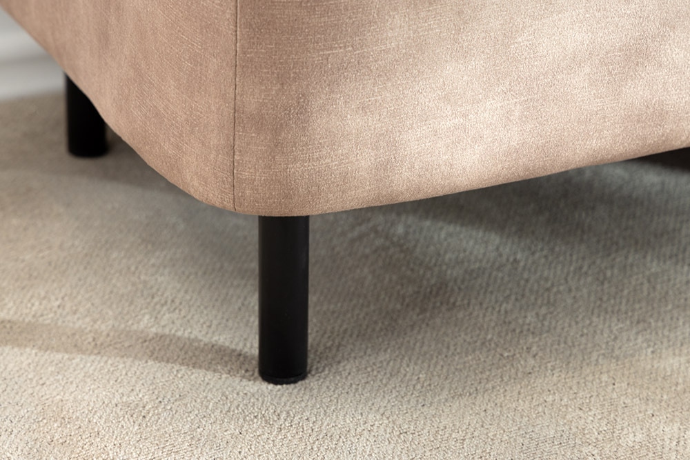 Extravagante Polsterbank EN VOGUE 120cm beige Samt mit Stauraum schwarze Metallbeine
