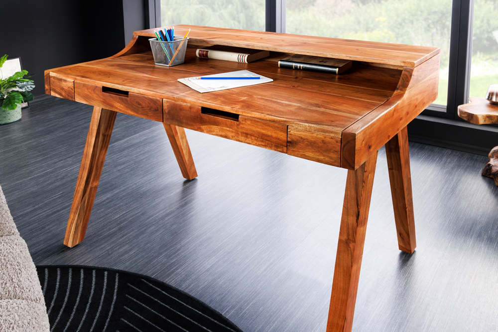 Massiver Sekretär MONSOON 100cm natur Akazienholz Schreibtisch