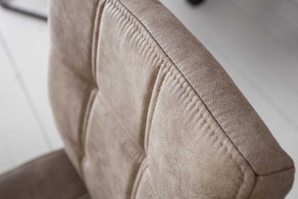 Industrial Freischwinger Stuhl MODENA vintage taupe mit Ziersteppung