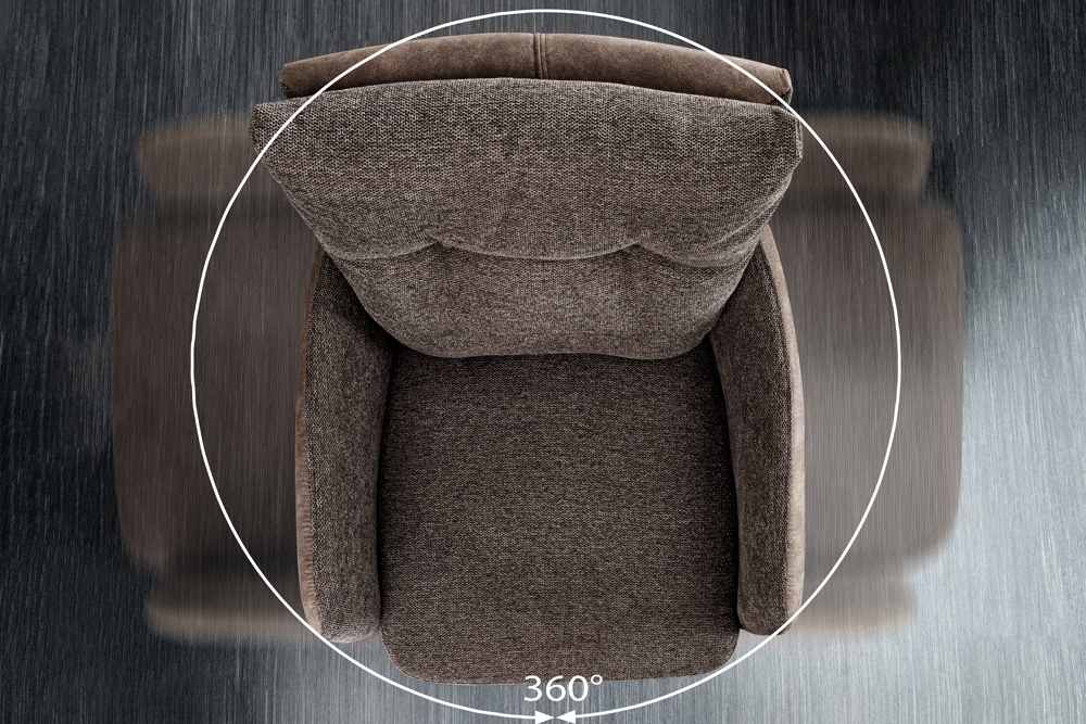 Drehbarer Design Barhocker BIG GEORGE taupe Samt Taschenfederkern mit Armlehnen Metall
