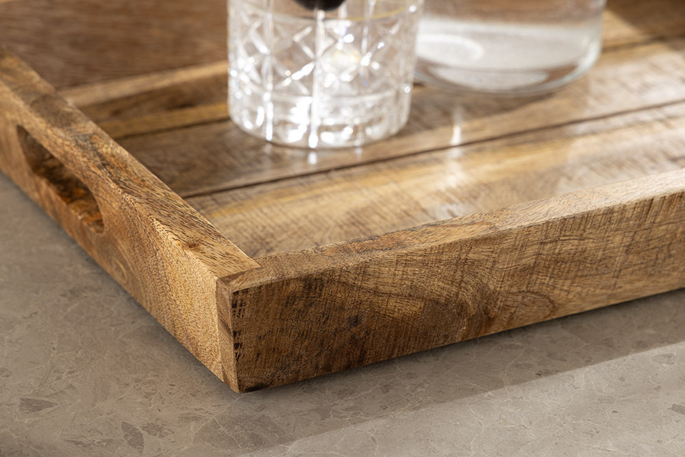Massives Tablett MAKASSAR 45cm natur Mangoholz