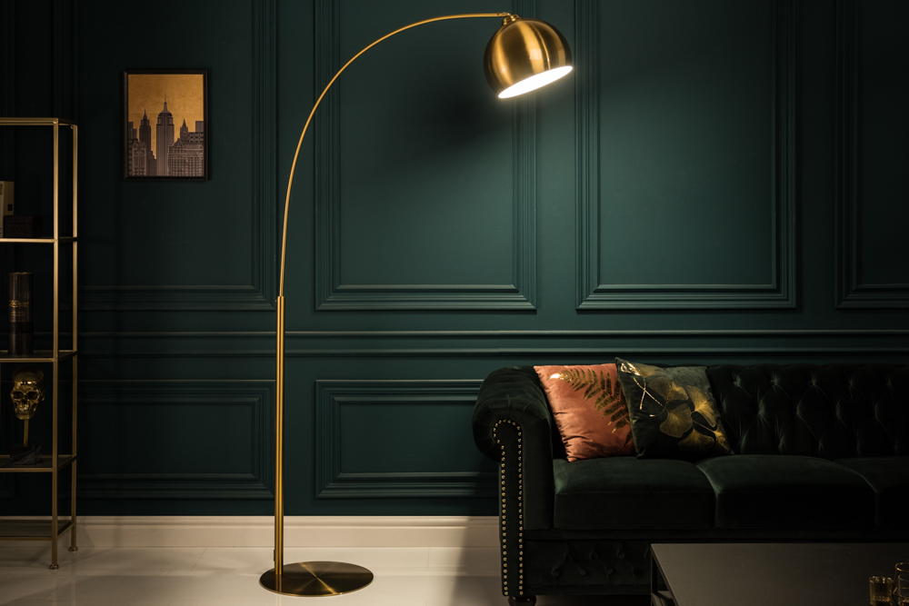 Elegante Bogenlampe LOUNGE DEAL 205cm gold Stehlampe Elegante Bogenlampe LOUNGE DEAL 205cm gold Stehlampe