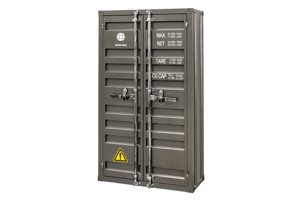 Container-Schrank GLOBETROTTER 140cm anthrazit Metall Aktenschrank Highboard