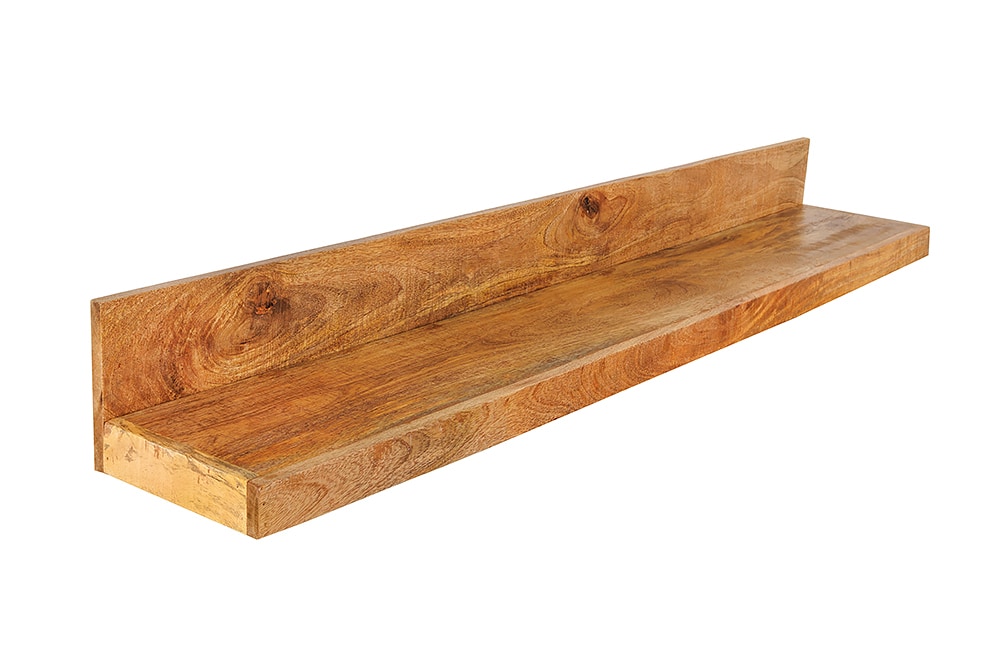 Massives Wandregal MAKASSAR 110cm natur Mangoholz handmade