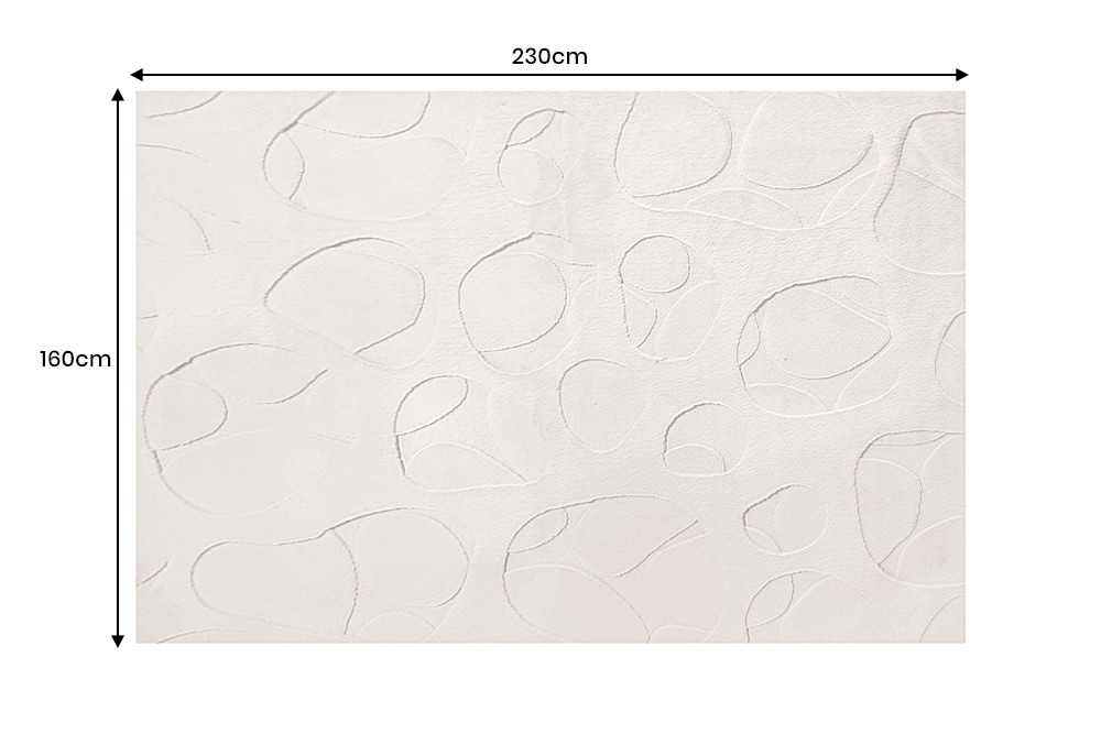 3D Hochflor Teppich LUNA 230x160cm beige Hoch-Tief-Effekt Indoor-Teppich