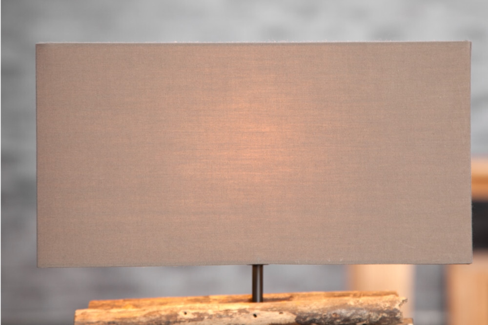 Handgefertigte Tischlampe PERIFERE 40cm braun Treibholz Leinenschirm