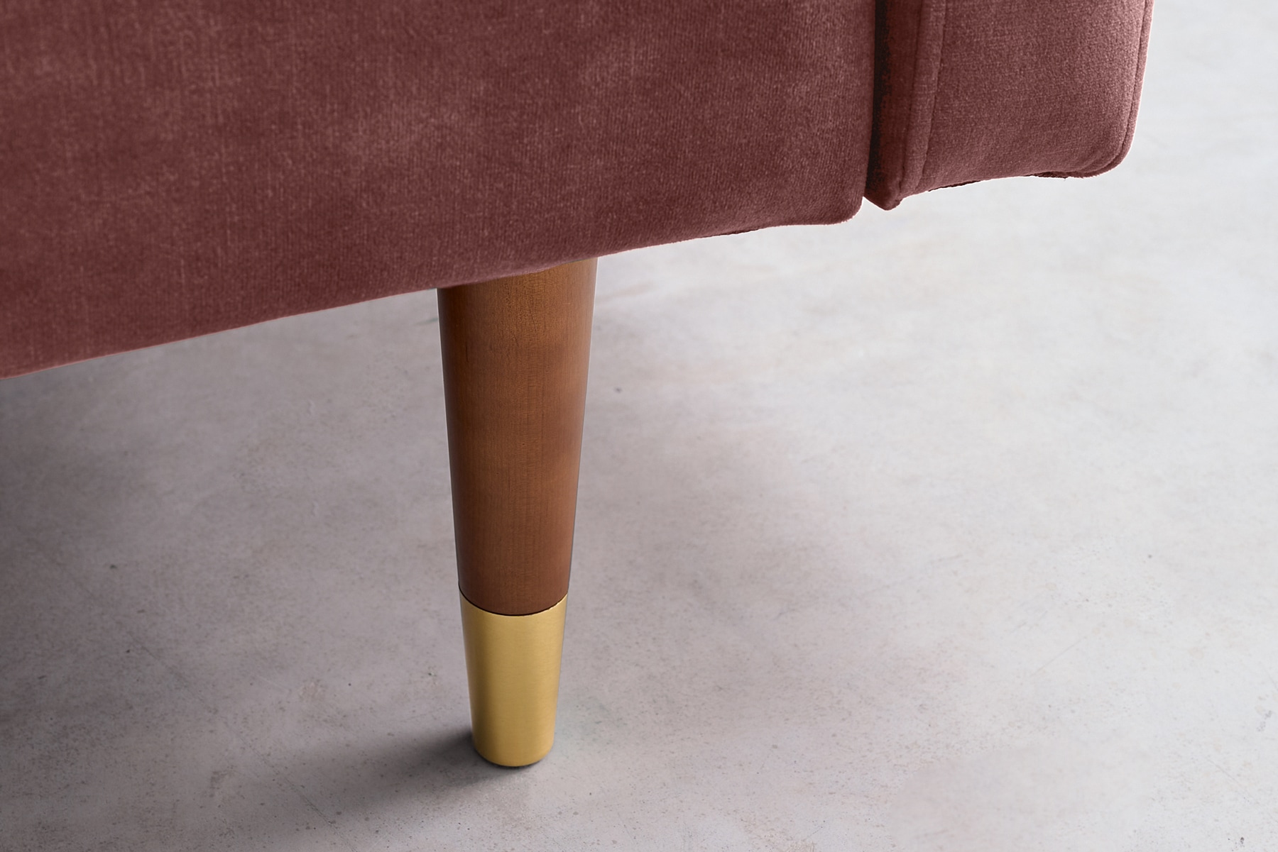 Modernes Schlafsofa COUTURE 200cm altrosa Microvelours 3-Sitzer Couch mit Schlaffunktion