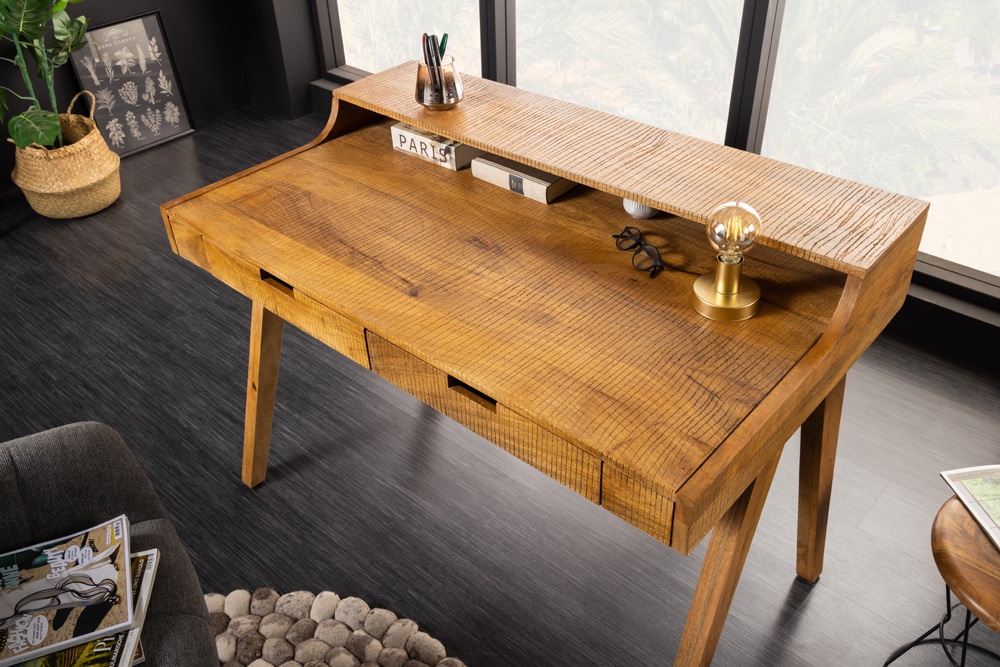 Massiver Sekretär MONSOON 120cm Mangoholz Schreibtisch