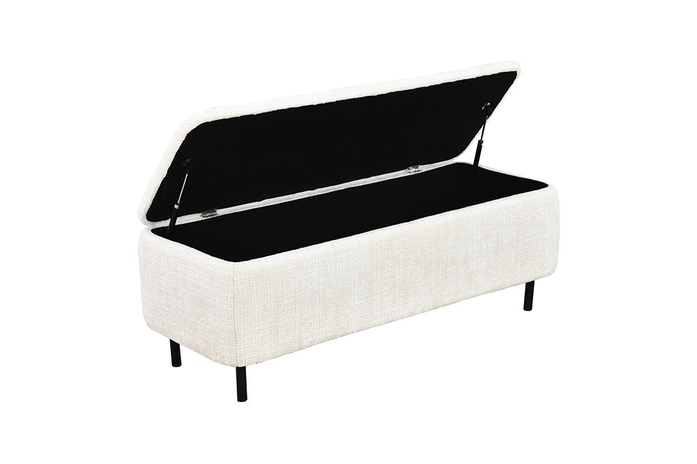 Extravagante Polsterbank EN VOGUE 120cm beige Cremona Chenille Sitzbank mit Stauraum