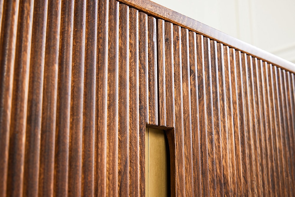 Design Sideboard GATSBY 160cm braun mattgold Mangoholz Retro